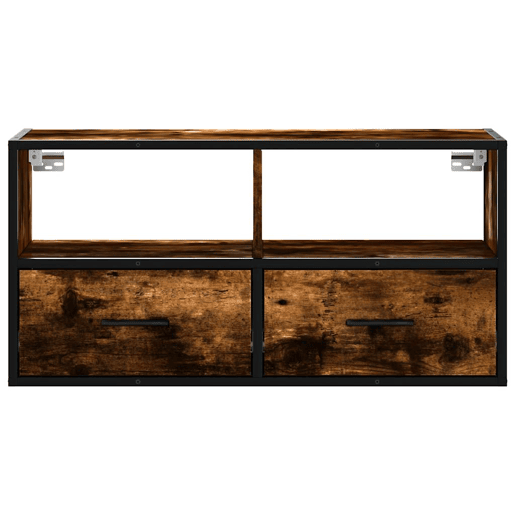Móvel p TV, Armário de TV 80x31x39,5 cm deriv. madeirametal carvalho fumado