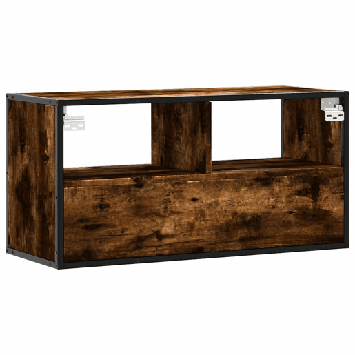 Móvel p TV, Armário de TV 80x31x39,5 cm deriv. madeirametal carvalho fumado