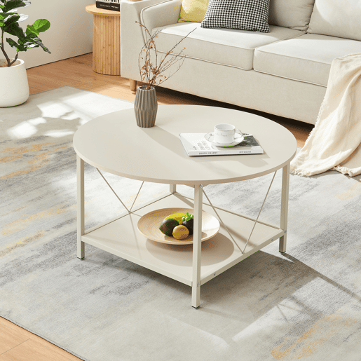 Mesa de centro Filem Ø80x46 cm cor de areia en.casa