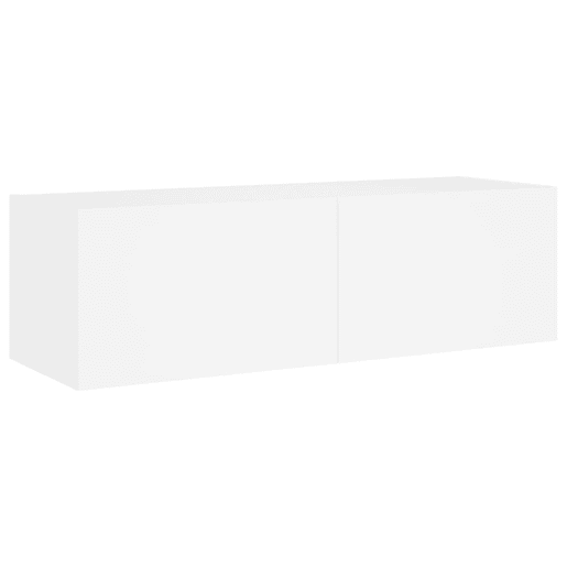 Móvel de parede para TV - Armário de TV com luzes LED 100x35x31 cm branco