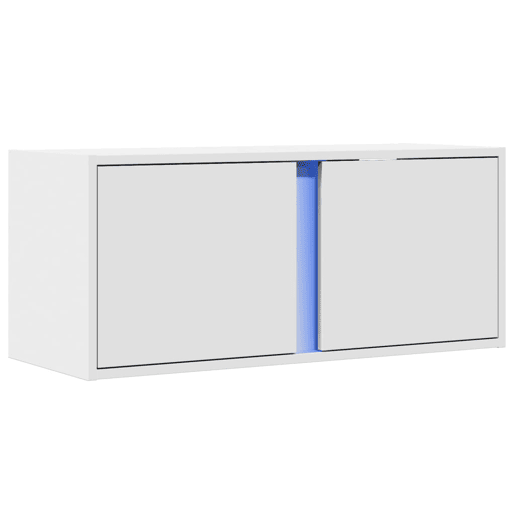 Móvel de parede para TV - Armário de TV com luzes LED 80x31x35 cm branco