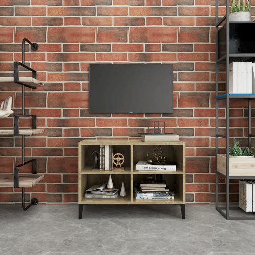 Móvel de TV - Modulo de TV - Armário de TV com pernas em metal 69,5x30x50 cm carvalho sonoma
