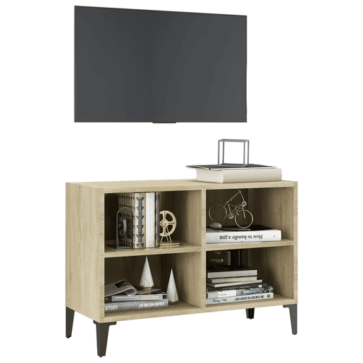 Móvel de TV - Modulo de TV - Armário de TV com pernas em metal 69,5x30x50 cm carvalho sonoma