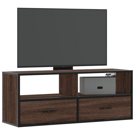 Móvel pTV - Armário TV 100x31x39,5cm deriv. madeirametal carvalho castanho