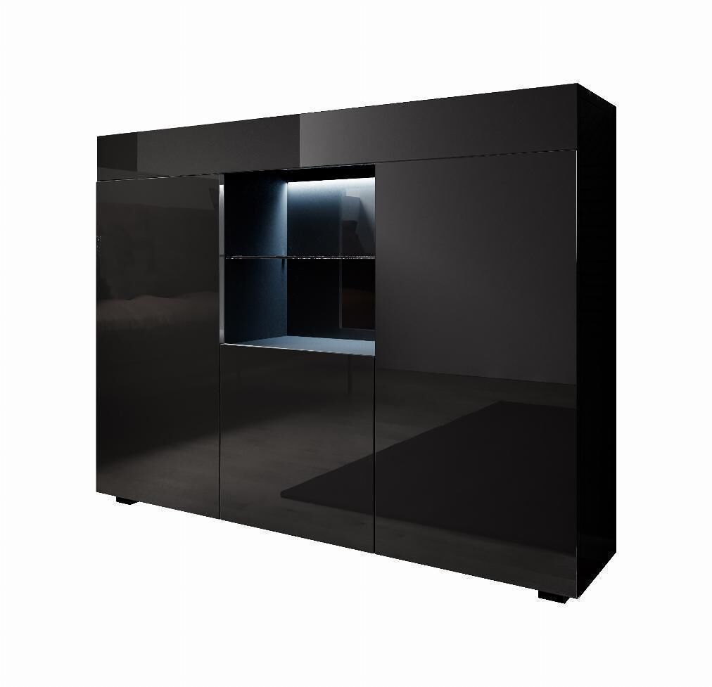 Aparador Salón comedor 3 puertas LED Sefora Muebles Bonitos 135 Negro