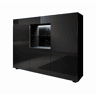 Aparador Sala de estar e jantar Preto 135x34x72 3 portas LED Sefora Muebles Bonitos