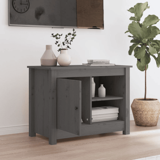 Móvel de TV - Modulo de TV - Armário de TV 70x36,5x52 cm madeira de pinho maciça cinza