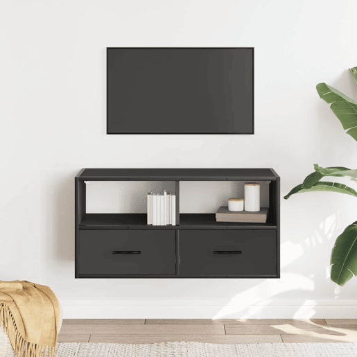 Móvel para TV - Móvel de TV - Armário de TV 80x31x39,5 cm derivados de madeirametal preto