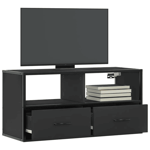 Móvel para TV - Móvel de TV - Armário de TV 80x31x39,5 cm derivados de madeirametal preto