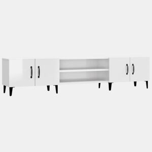 Móvel de TV - Modulo de TV - Armário de TV 180x31,5x40cm derivados de madeira branco brilhante