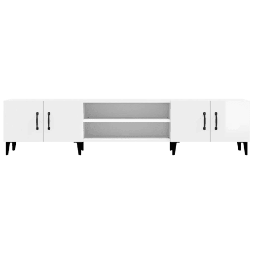 Móvel de TV - Modulo de TV - Armário de TV 180x31,5x40cm derivados de madeira branco brilhante