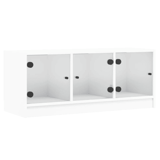 Móvel de TV - Modulo de TV - Armário de TV c portas de vidro 102x37x42 cm branco