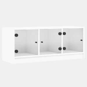 Móvel de TV - Modulo de TV - Armário de TV c portas de vidro 102x37x42 cm branco
