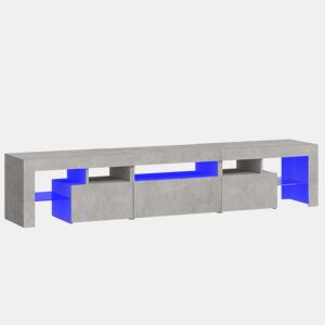 Móvel de TV - Modulo de TV - Armário de TV com luzes LED 200x36,5x40 cm cinzento cimento