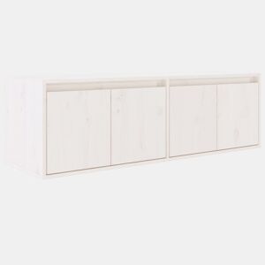 Móvel de TV - Modulo de TV - Armário de TV 110x34x40 cm madeira de pinho maciça branco
