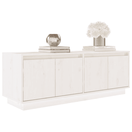 Móvel de TV - Modulo de TV - Armário de TV 110x34x40 cm madeira de pinho maciça branco