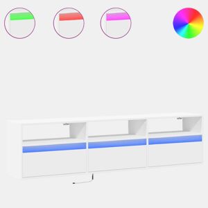 Móvel de parede para TV - Armário de TV com luzes LED 180x31x45 cm branco