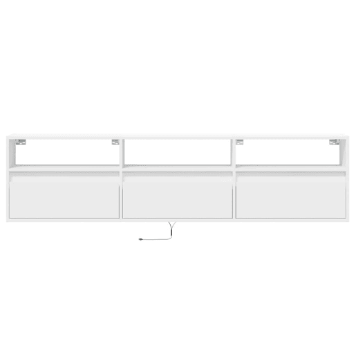 Móvel de parede para TV - Armário de TV com luzes LED 180x31x45 cm branco