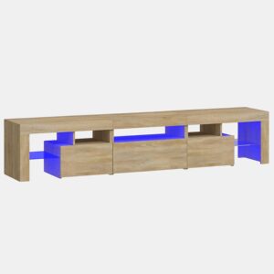 Móvel de TV - Modulo de TV - Armário de TV com luzes LED 200x36,5x40 cm carvalho sonoma