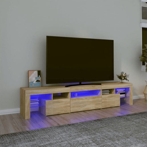 Móvel de TV - Modulo de TV - Armário de TV com luzes LED 200x36,5x40 cm carvalho sonoma