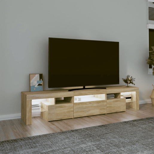 Móvel de TV - Modulo de TV - Armário de TV com luzes LED 200x36,5x40 cm carvalho sonoma