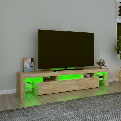 Móvel de TV - Modulo de TV - Armário de TV com luzes LED 200x36,5x40 cm carvalho sonoma