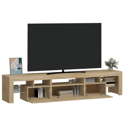 Móvel de TV - Modulo de TV - Armário de TV com luzes LED 200x36,5x40 cm carvalho sonoma