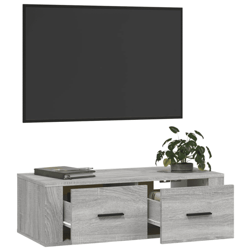 Armário TV - Móvel de TV suspenso 80x36x25 cm derivados madeira cinza sonoma