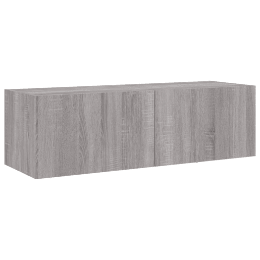 Móvel de parede p TV - Armário de TV c luzes LED 100x35x31 cm cinzento sonoma