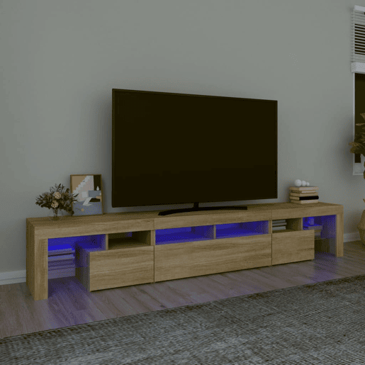 Móvel de TV - Modulo de TV - Armário de TV com luzes LED 230x36,5x40 cm carvalho sonoma