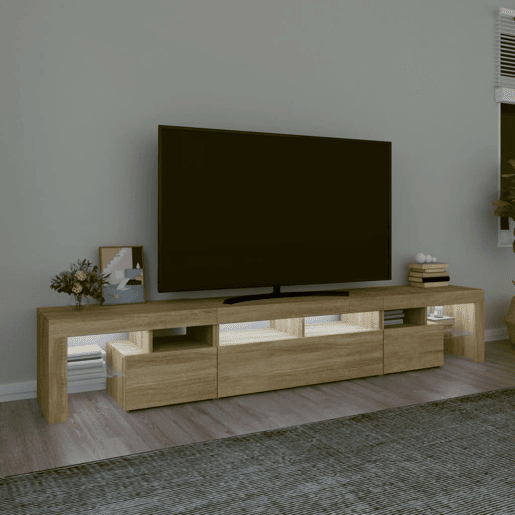 Móvel de TV - Modulo de TV - Armário de TV com luzes LED 230x36,5x40 cm carvalho sonoma