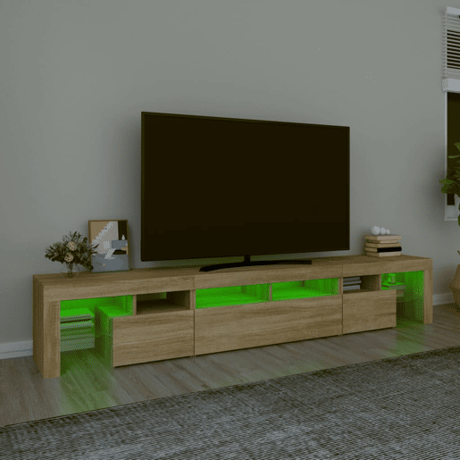 Móvel de TV - Modulo de TV - Armário de TV com luzes LED 230x36,5x40 cm carvalho sonoma