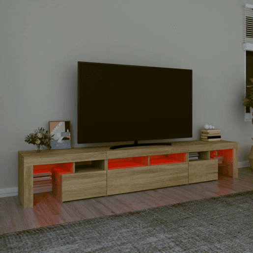 Móvel de TV - Modulo de TV - Armário de TV com luzes LED 230x36,5x40 cm carvalho sonoma