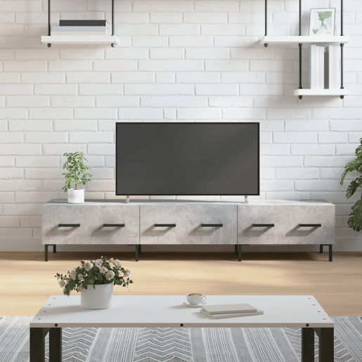 Móvel de TV - Modulo de TV - Armário de TV 150x36x30 cm derivados de madeira cinzento cimento