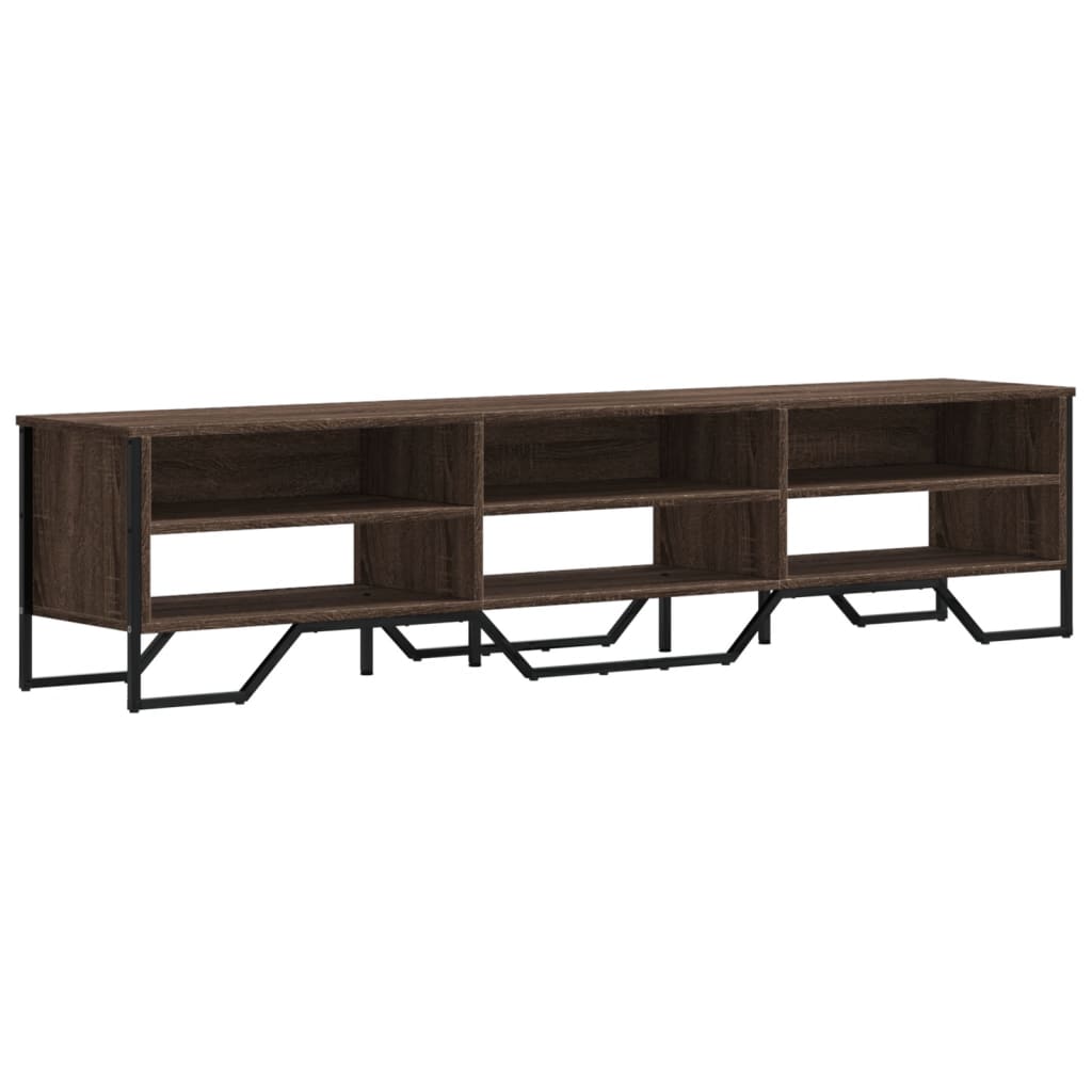 mueble tv - mesa de tv madera de ingenieria roble marron 180x34x41 cm