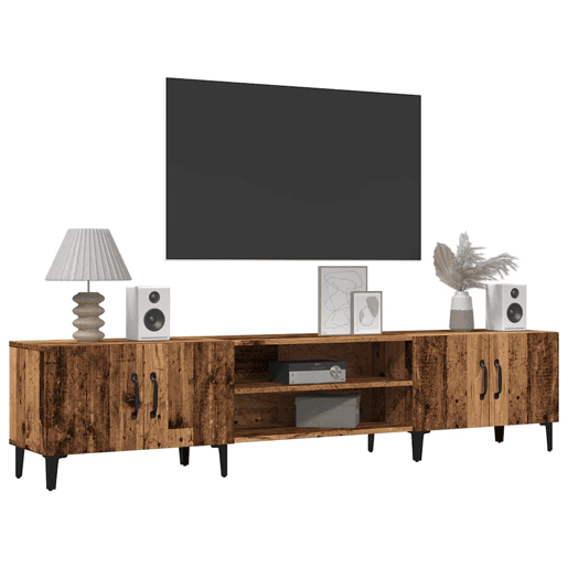 Móvel de TV - Modulo de TV - Armário de TV 180x31,5x40 cm derivados de madeira madeira velha Móvel de TV - Modulo de TV - Armário de TV 180x31,5x40 cm derivados de madeira madeira velha
