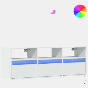 Móvel de parede para TV - Armário de TV com luzes LED 130x31x45 cm branco