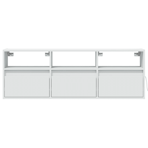 Móvel de parede para TV - Armário de TV com luzes LED 130x31x45 cm branco