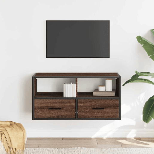 Móvel p TV, Armário de TV 80x31x39,5cm deriv. madeirametal carvalho castanho