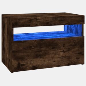 Móvel de TV - Modulo de TV - Armário de TV com luzes LED 60x35x40 cm carvalho fumado