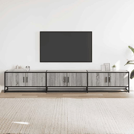 Móvel de TV - Modulo de TV - Armário de TV 240x35x41 cm derivados de madeira cinzento sonoma