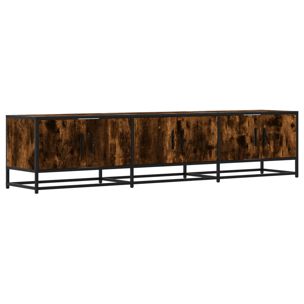 mueble tv - mesa de tv madera de ingenieria roble ahumado 180x35x41 cm