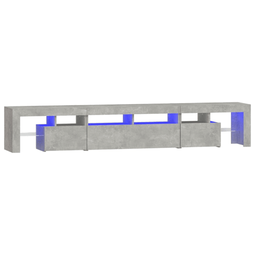 Móvel de TV - Modulo de TV - Armário de TV com luzes LED 230x36,5x40 cm cinzento cimento
