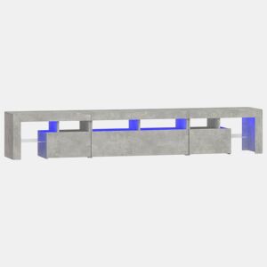 Móvel de TV - Modulo de TV - Armário de TV com luzes LED 230x36,5x40 cm cinzento cimento