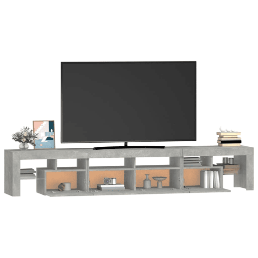Móvel de TV - Modulo de TV - Armário de TV com luzes LED 230x36,5x40 cm cinzento cimento