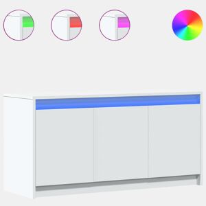 Móvel de TV - Modulo de TV - Armário de TV com luzes LED derivados de madeira branco