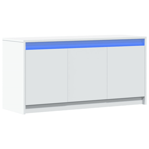Móvel de TV - Modulo de TV - Armário de TV com luzes LED derivados de madeira branco