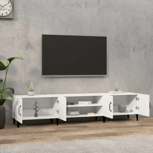 Móvel p TV, Armário de TV 180x31,5x40 cm derivados de madeira branco