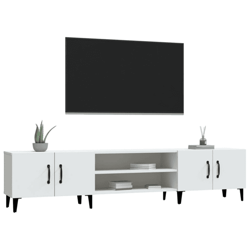 Móvel p TV, Armário de TV 180x31,5x40 cm derivados de madeira branco
