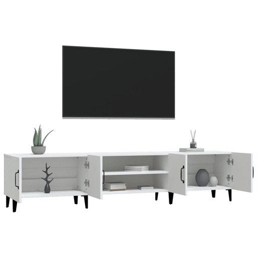 Móvel p TV, Armário de TV 180x31,5x40 cm derivados de madeira branco